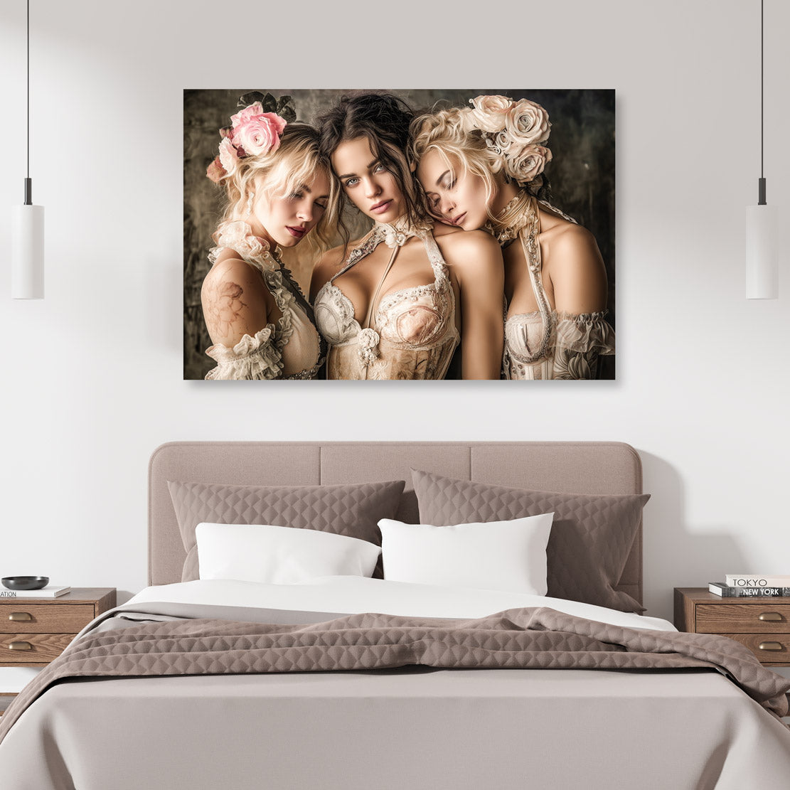 Whispers of Lace and Roses Wandbild
