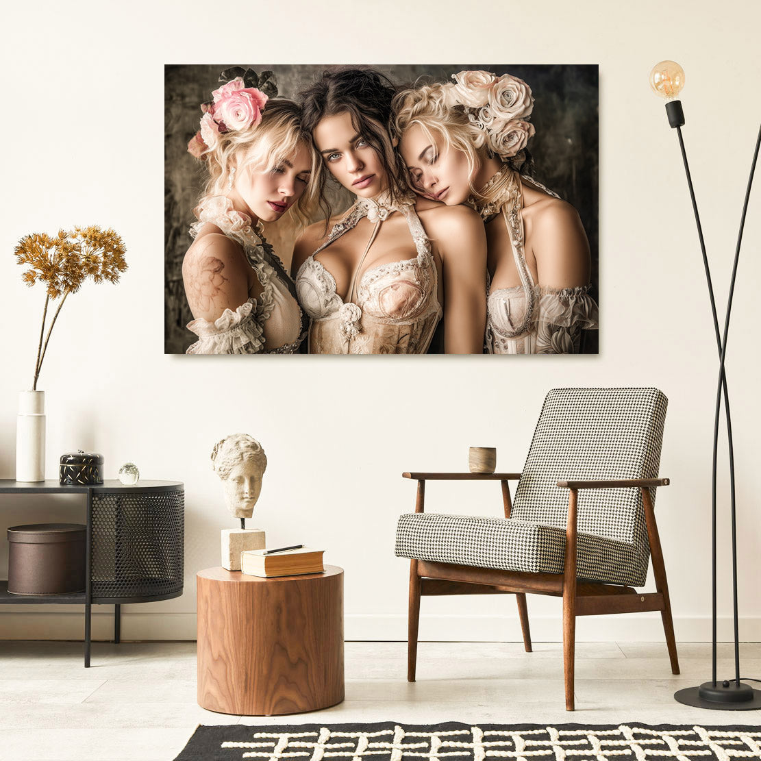 Whispers of Lace and Roses Wandbild