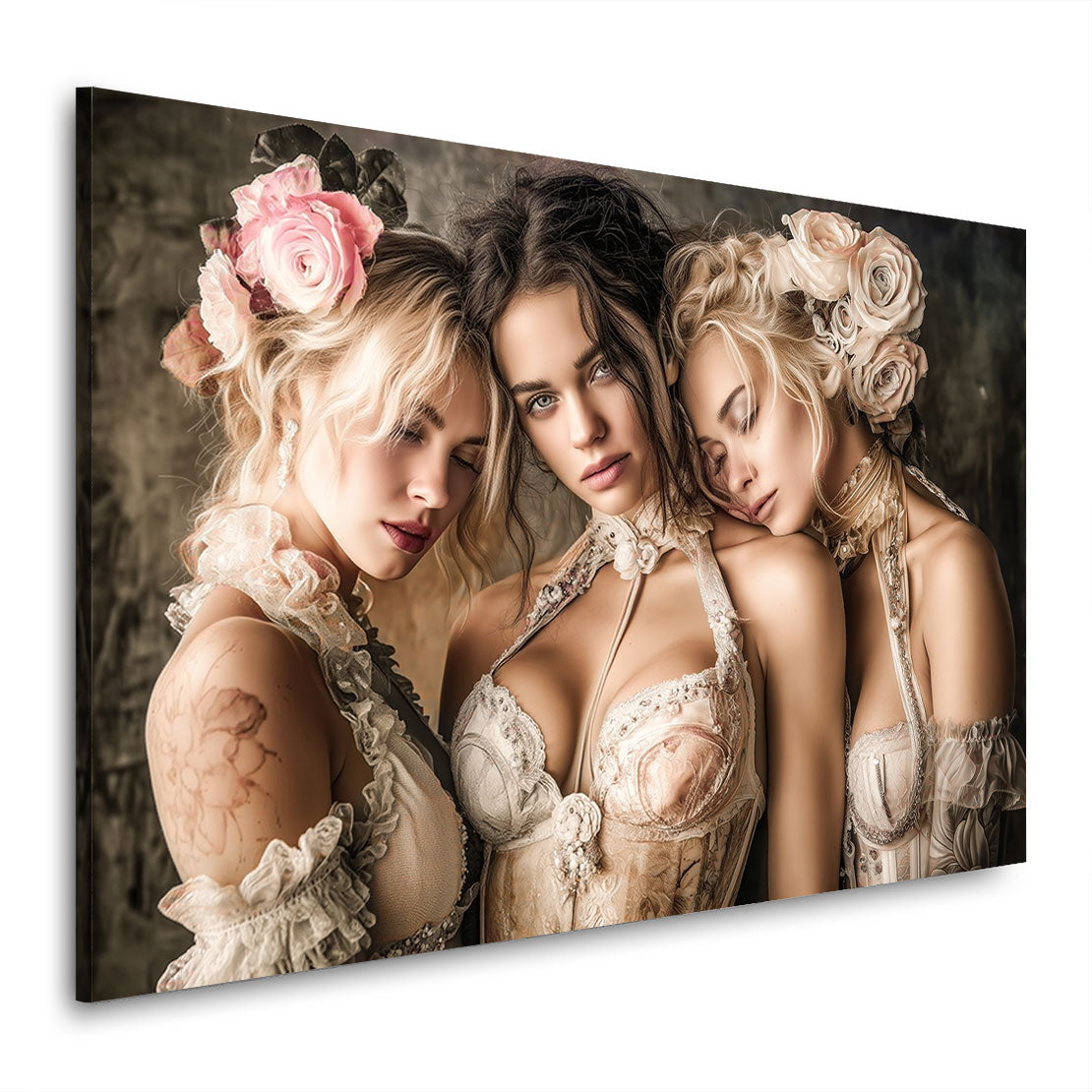 Whispers of Lace and Roses Wandbild