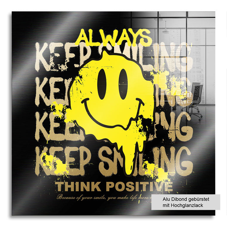Pop Art Wandbild Keep Smiling Gold Style