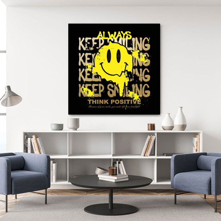 Pop Art Wandbild Keep Smiling Gold Style