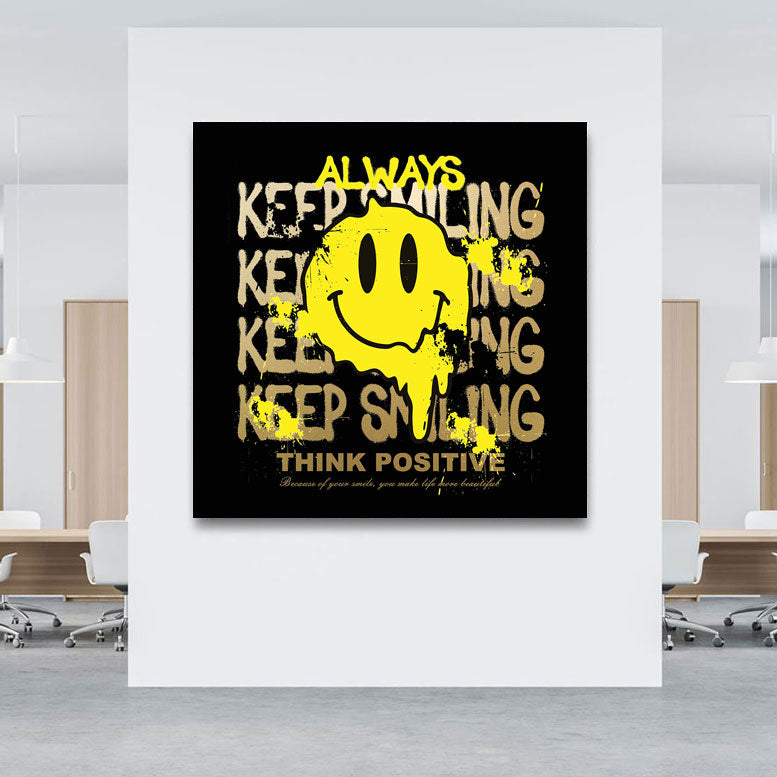 Pop Art Wandbild Keep Smiling Gold Style