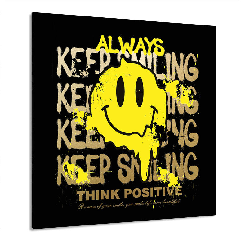 Pop Art Wandbild Keep Smiling Gold Style