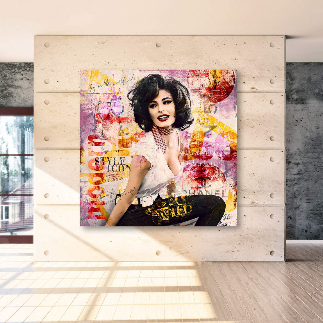 Wandbild Leinwandbild Sophia Loren Pink Style