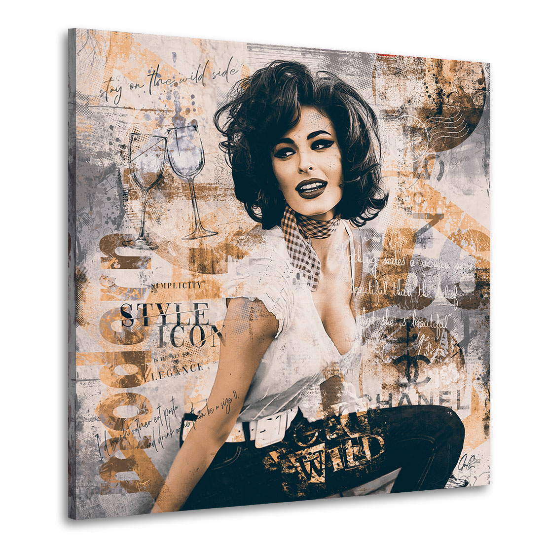 Wandbild Leinwandbild Sophia Loren Vintage