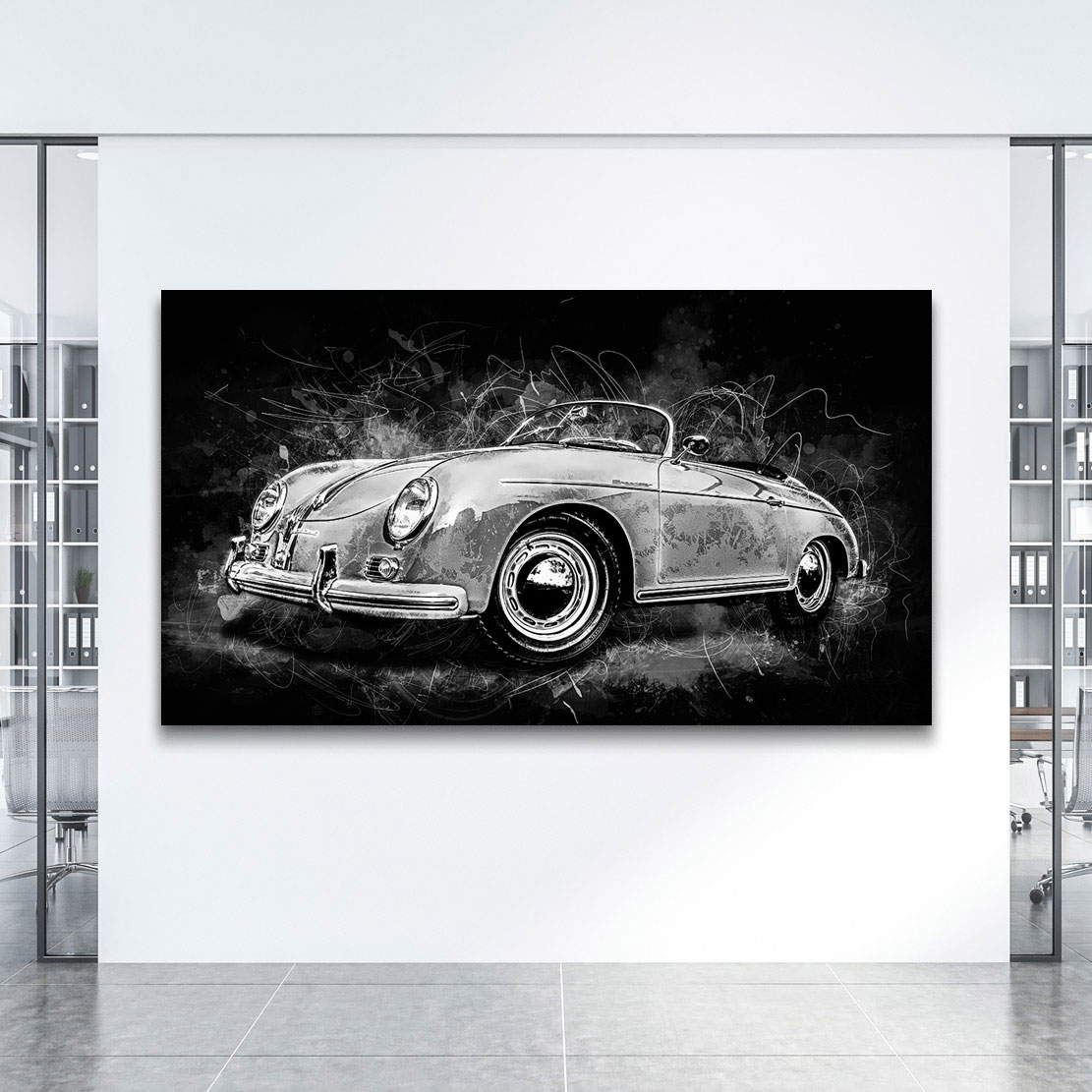 Auto Leinwandbild Porsche Speedster Abstrakt