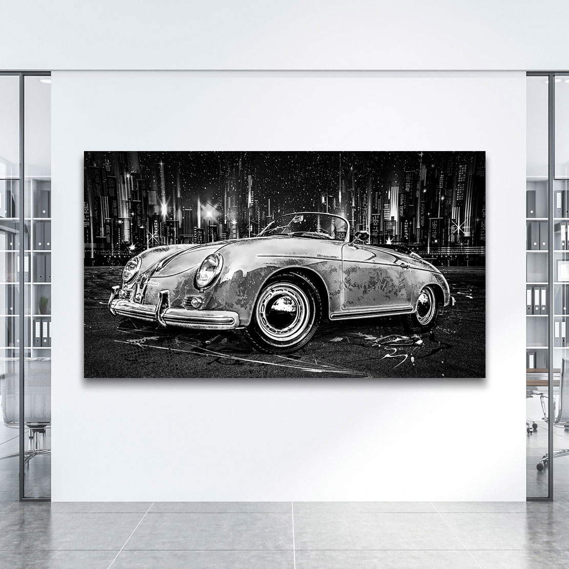 Auto Leinwandbild Porsche Speedster City Style