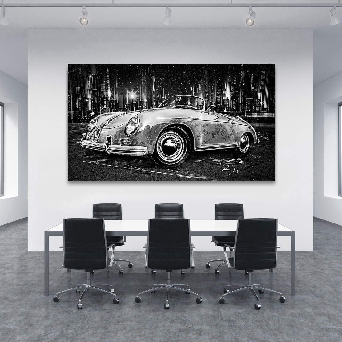 Auto Leinwandbild Porsche Speedster City Style