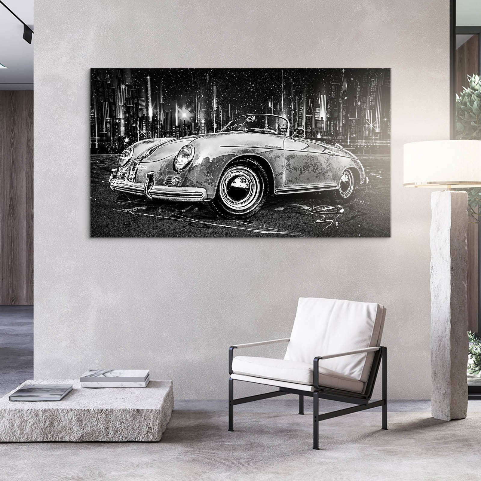 Auto Leinwandbild Porsche Speedster City Style