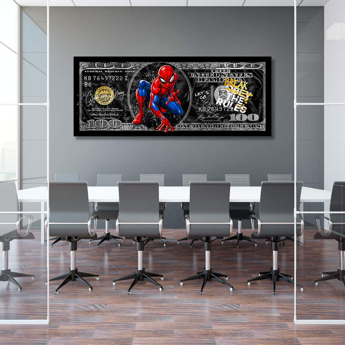 Leinwandbild Spiderman Dollar Brake the Rules