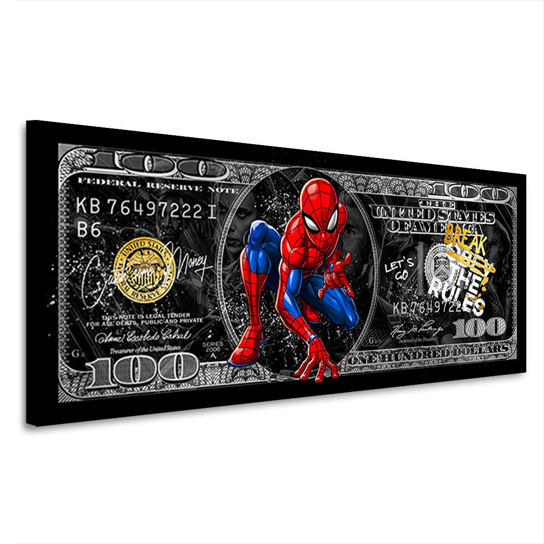 Leinwandbild Spiderman Dollar Brake the Rules
