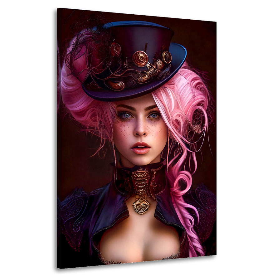 Leinwandbild Steampunk Pink Hair