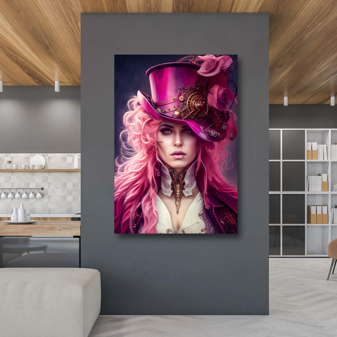 Leinwandbild Steampunk Pink Hair Modern