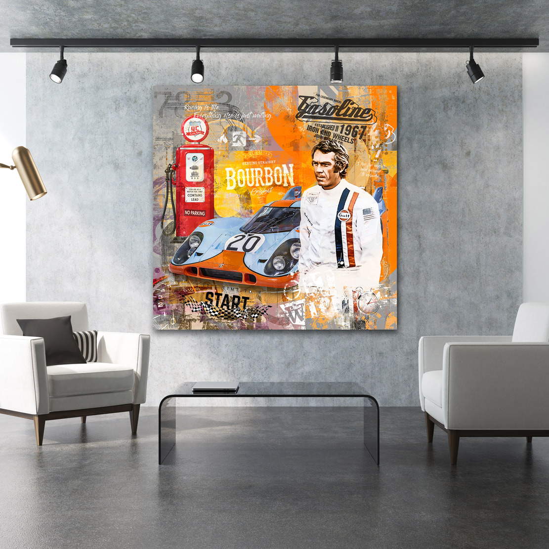 Leinwandbild Steve McQueen Le Mans Pop Art