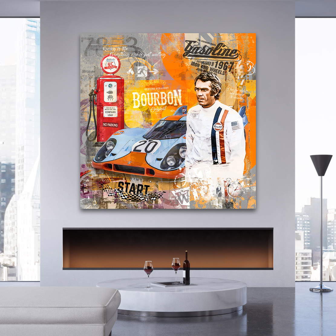 Leinwandbild Steve McQueen Le Mans Pop Art
