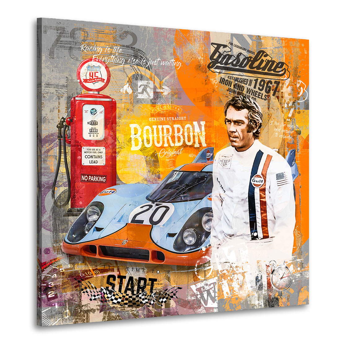 Leinwandbild Steve McQueen Le Mans Pop Art