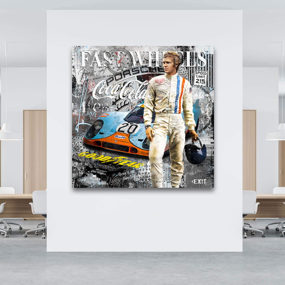 Auto Leinwandbild Steve McQueen Porsche Fast Wheels