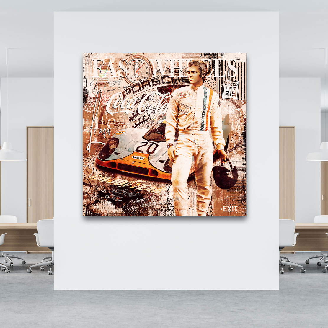 Auto Leinwandbild Steve McQueen Fast Wheels