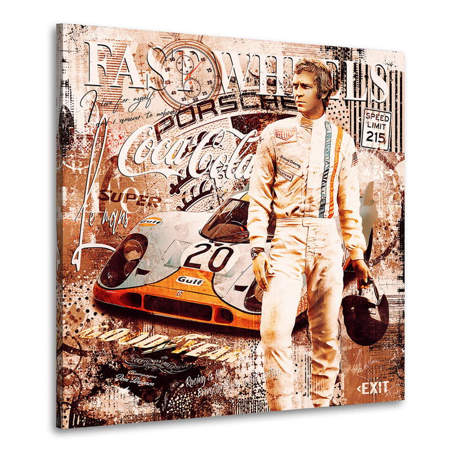 Auto Leinwandbild Steve McQueen Fast Wheels