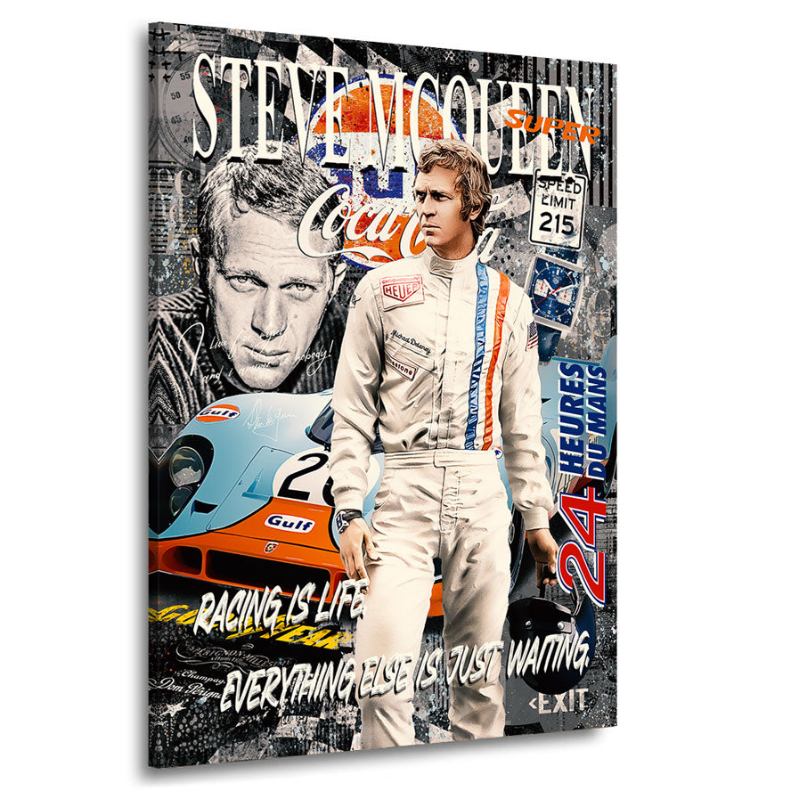 Pop Art Wandbild Steve McQueen Porsche 917 Style