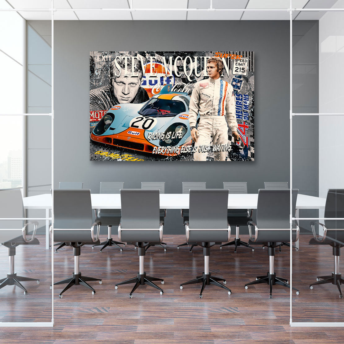 Pop Art Wandbild Steve McQueen Porsche 917