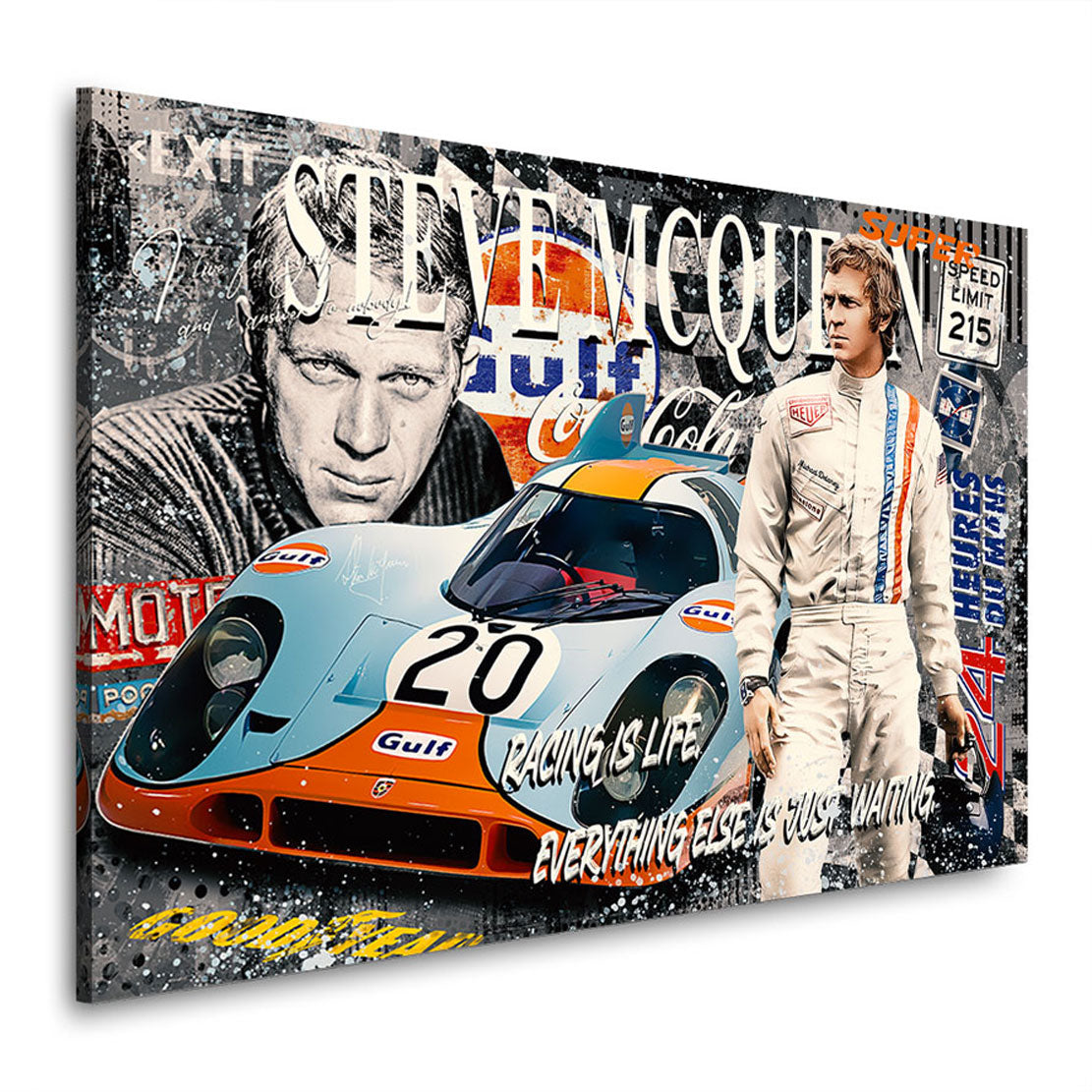Pop Art Wandbild Steve McQueen Porsche 917