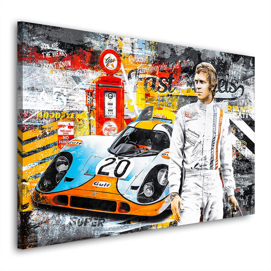 Wandbild Leinwandbild Steve McQueen Fast Wheels Modern Style - Kopie