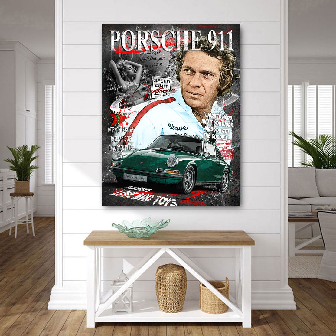 Pop Art Wandbild Steve McQueen 911