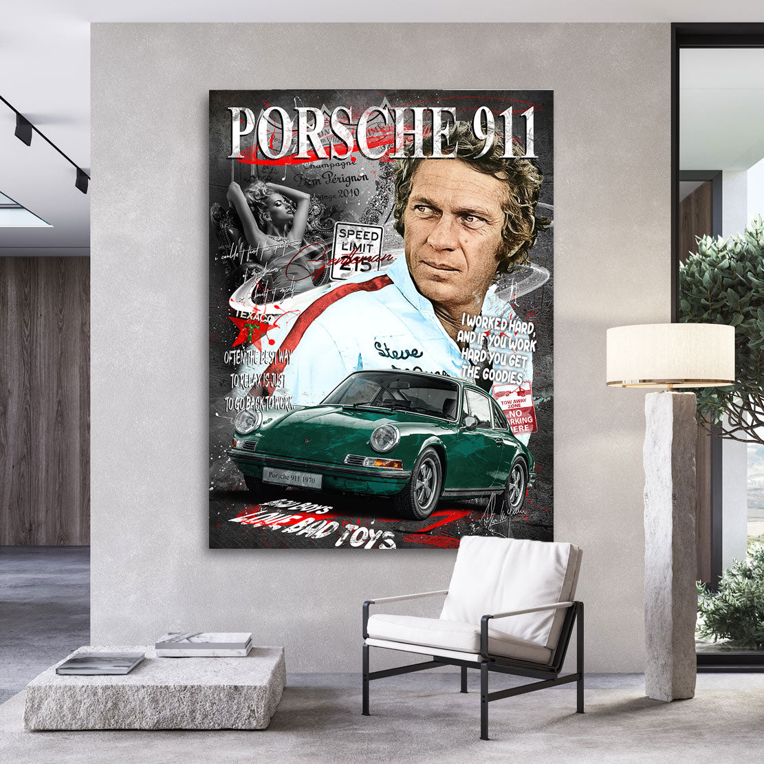 Pop Art Wandbild Steve McQueen 911