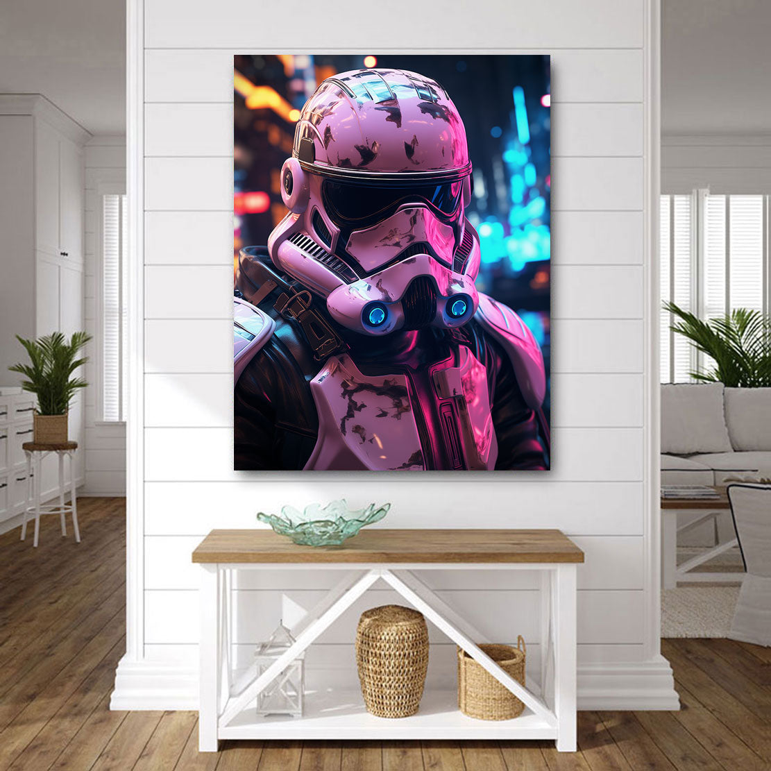 Wandbild Stormtrooper Neon City