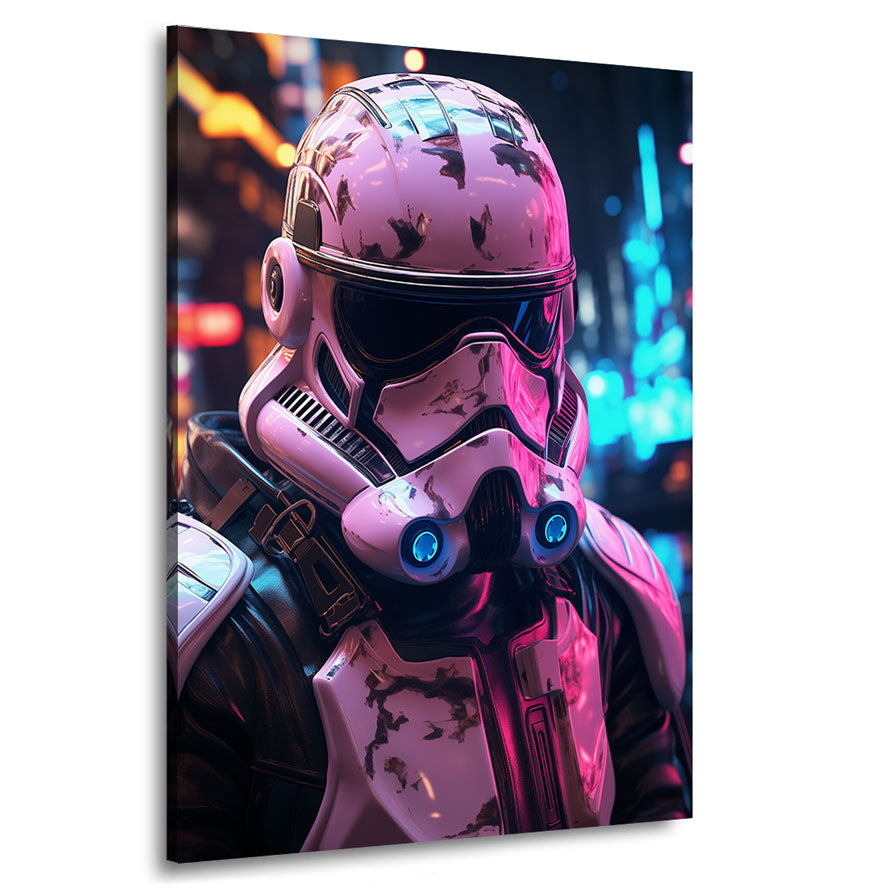 Wandbild Stormtrooper Neon City