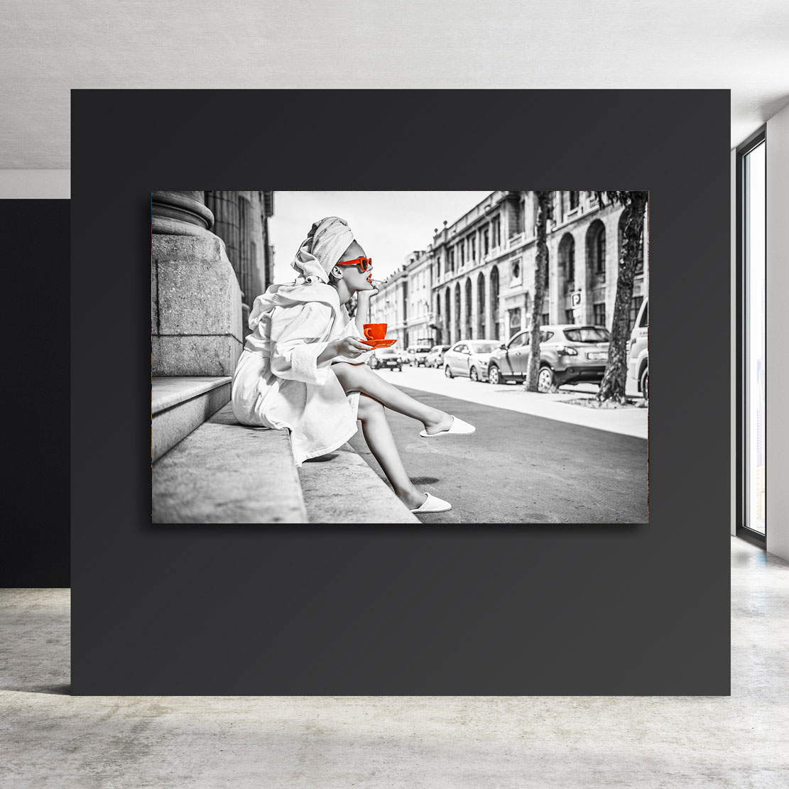 Wandbild Leinwandbild Coffee in the Street, Red Cup
