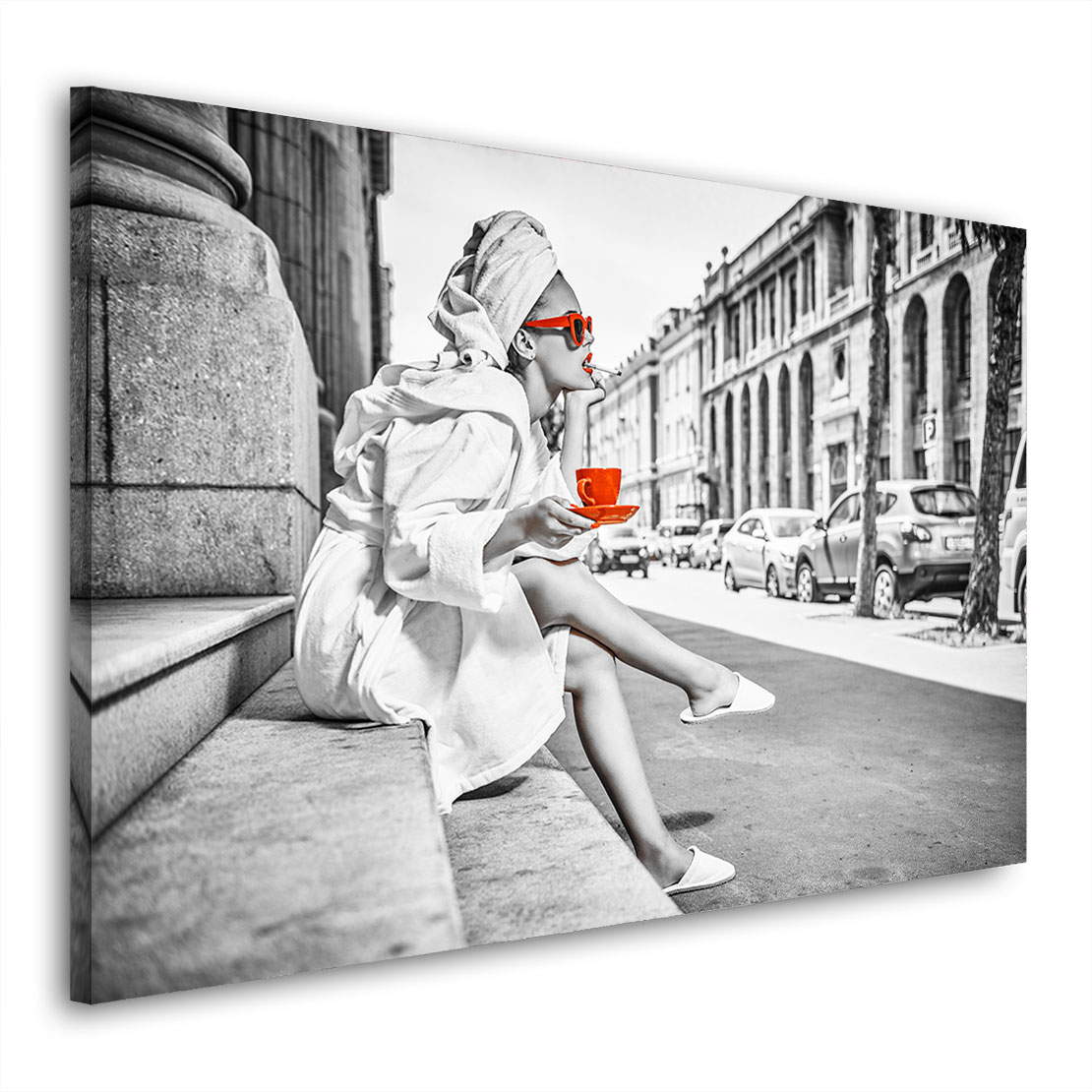 Wandbild Leinwandbild Coffee in the Street, Red Cup