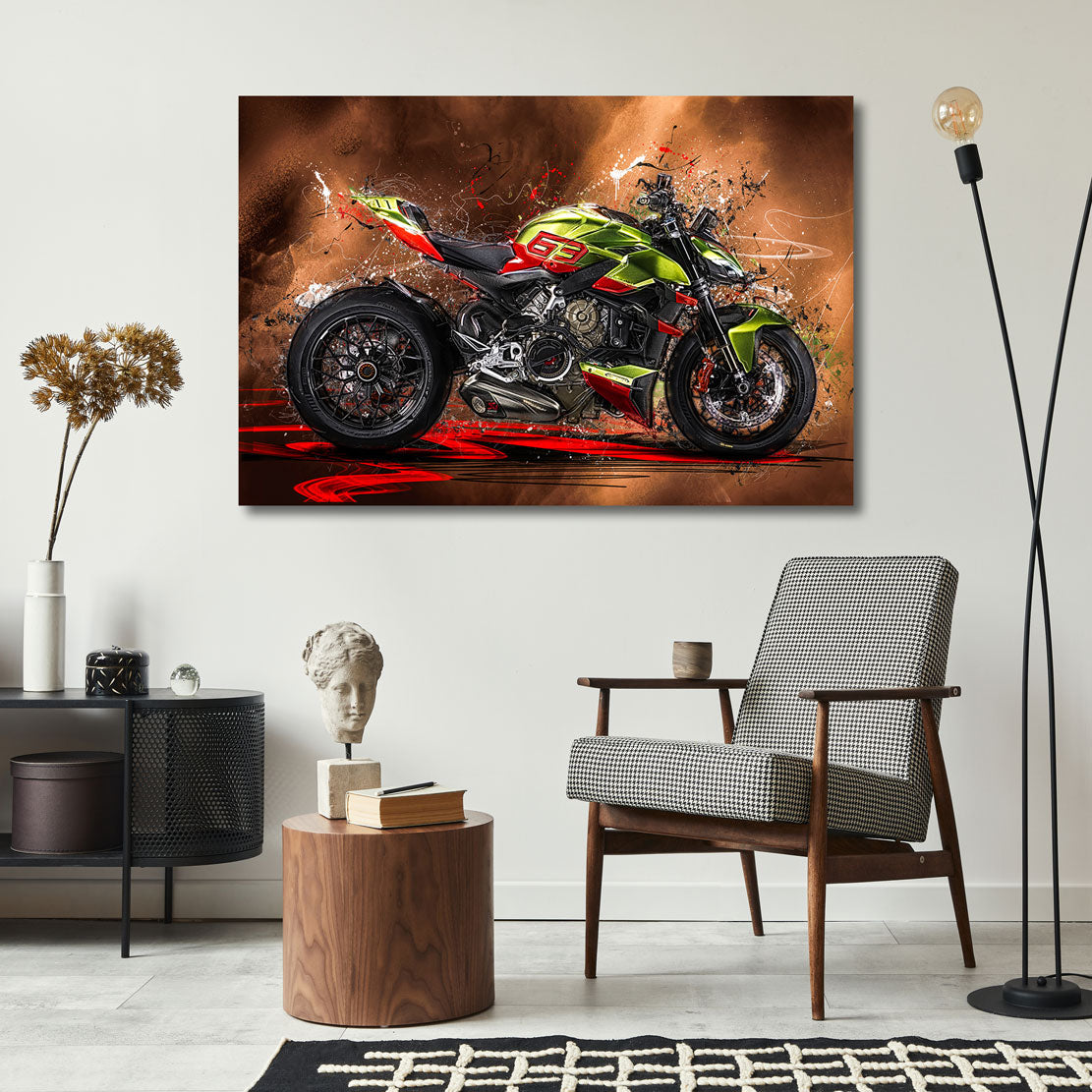 Motorrad Wandbild Ducati Steetfighter Lambo Style