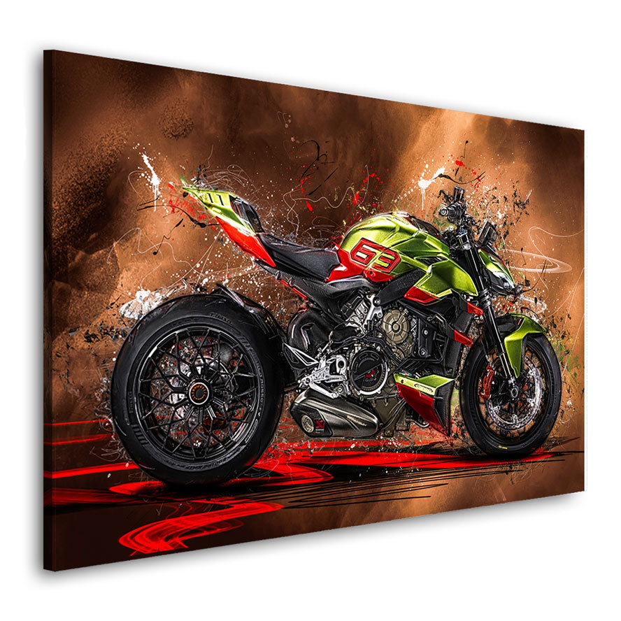 Motorrad Wandbild Ducati Steetfighter Lambo Style