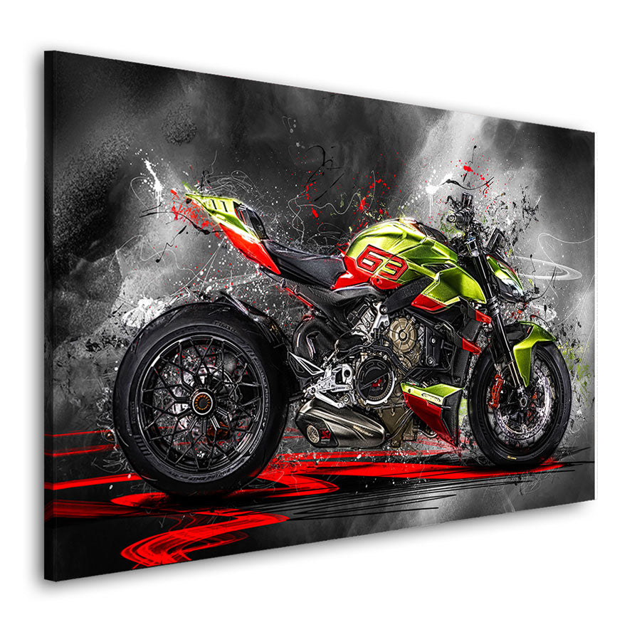 Motorrad Wandbild Ducati Steetfighter Lambo Dark Style