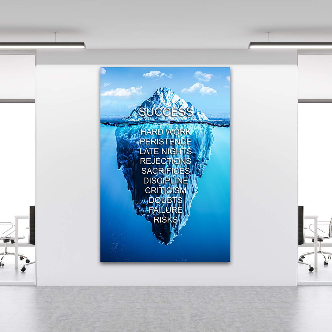 Wandbild Leinwandbild Erfolg Eisberg Englisch