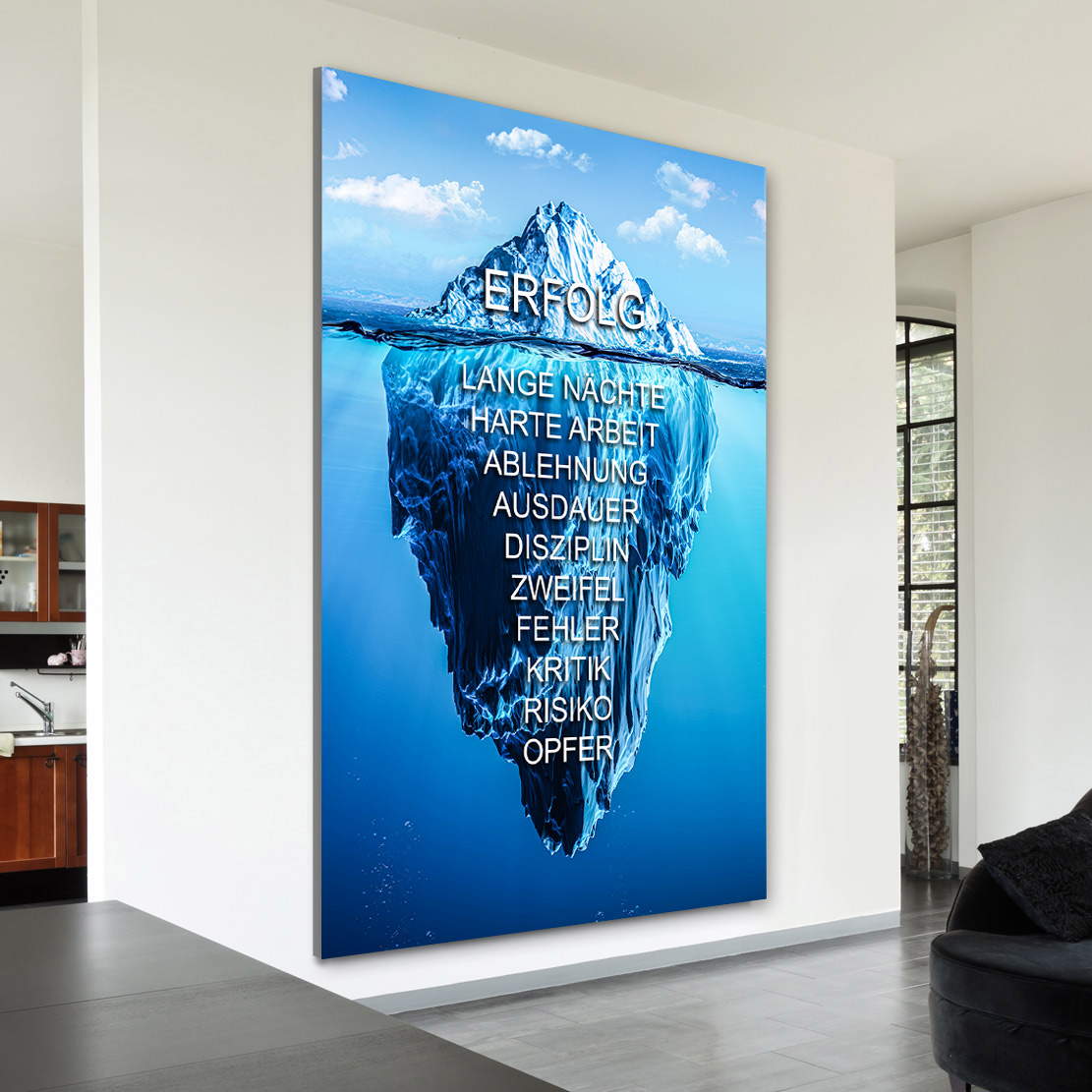 Wandbild Leinwandbild Erfolg Eisberg Deutsch
