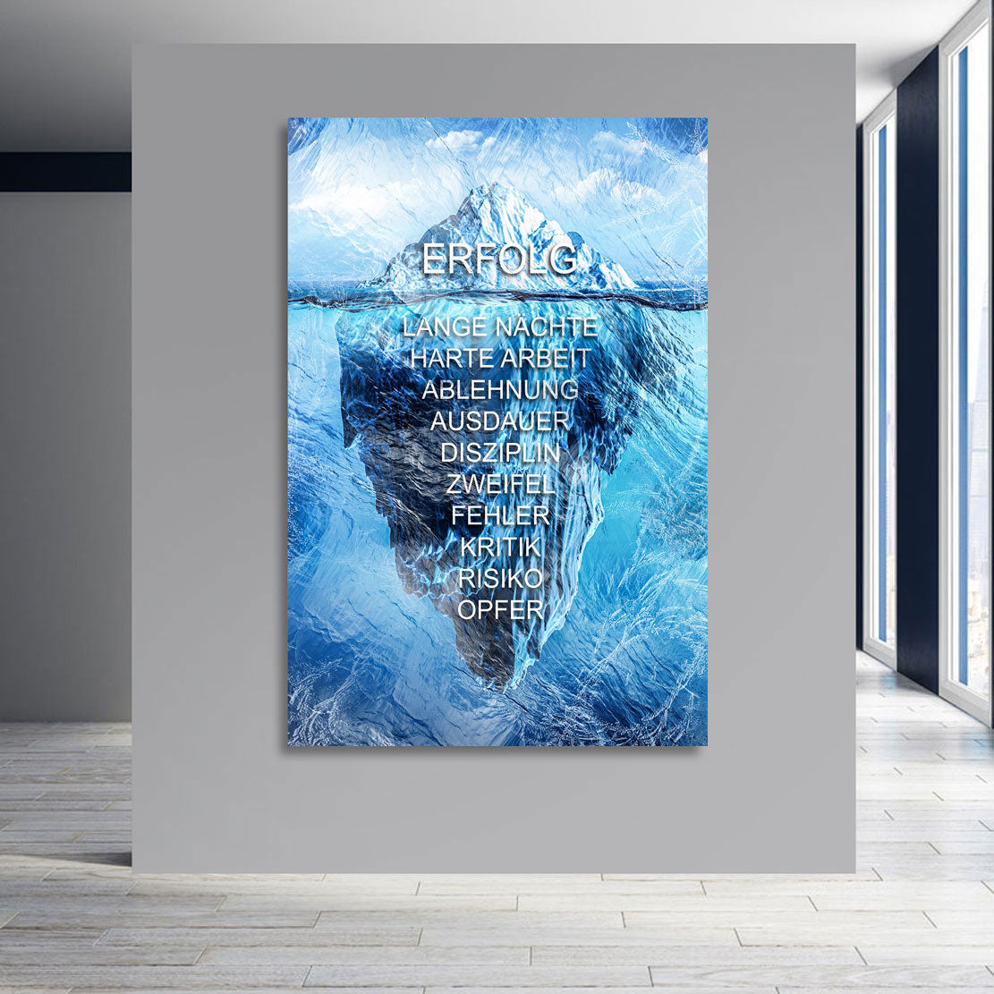 Motivations Wandbild Erfolg Eisberg Frozen Style