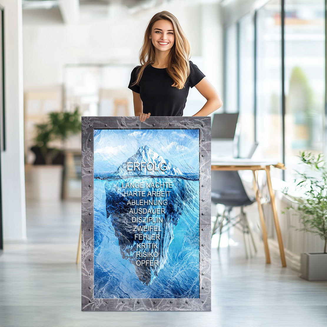 Motivations Wandbild Erfolg Eisberg Frozen Style Nr.2