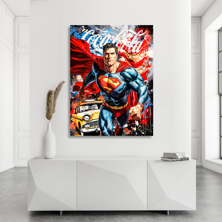 Pop Art Wandbild Superman Coke Style