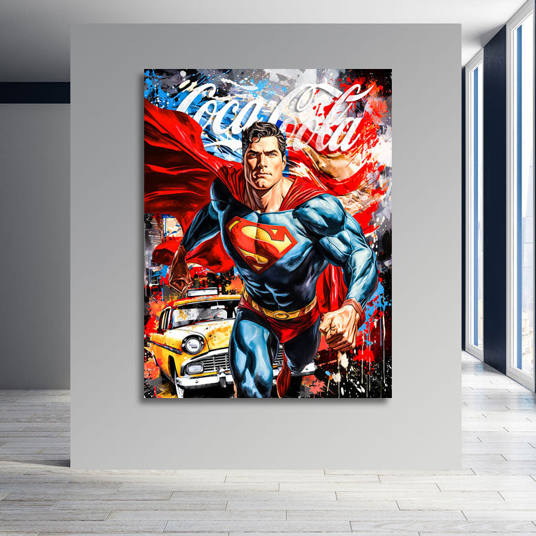Pop Art Wandbild Superman Coke Style