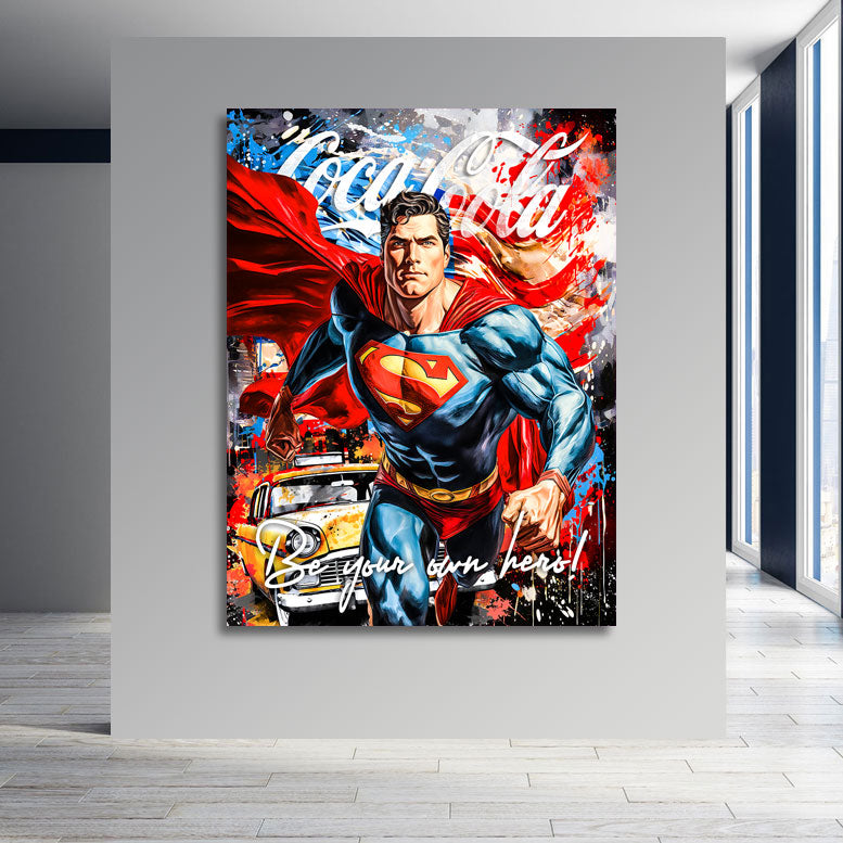 Pop Art Wandbild Superman Be your own Hero