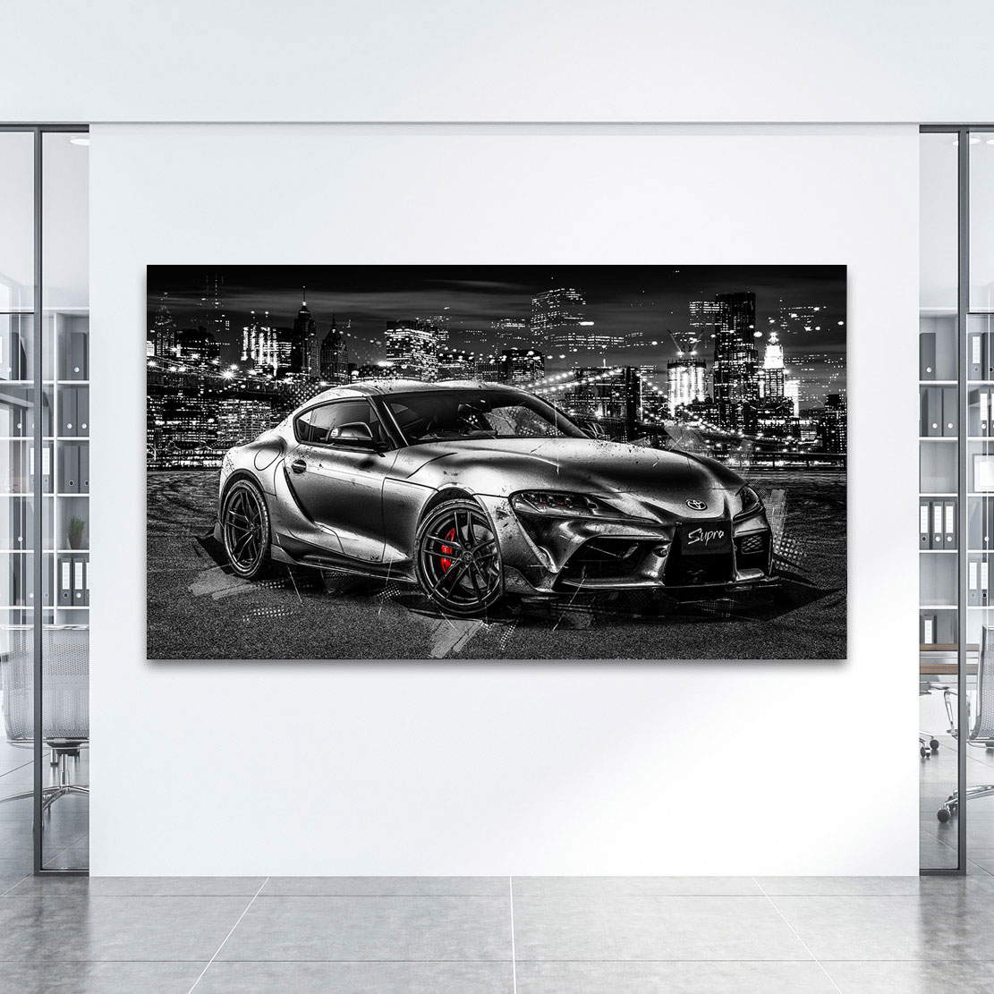 Auto Wandbild Leinwandbild Toyota Supra Black Style