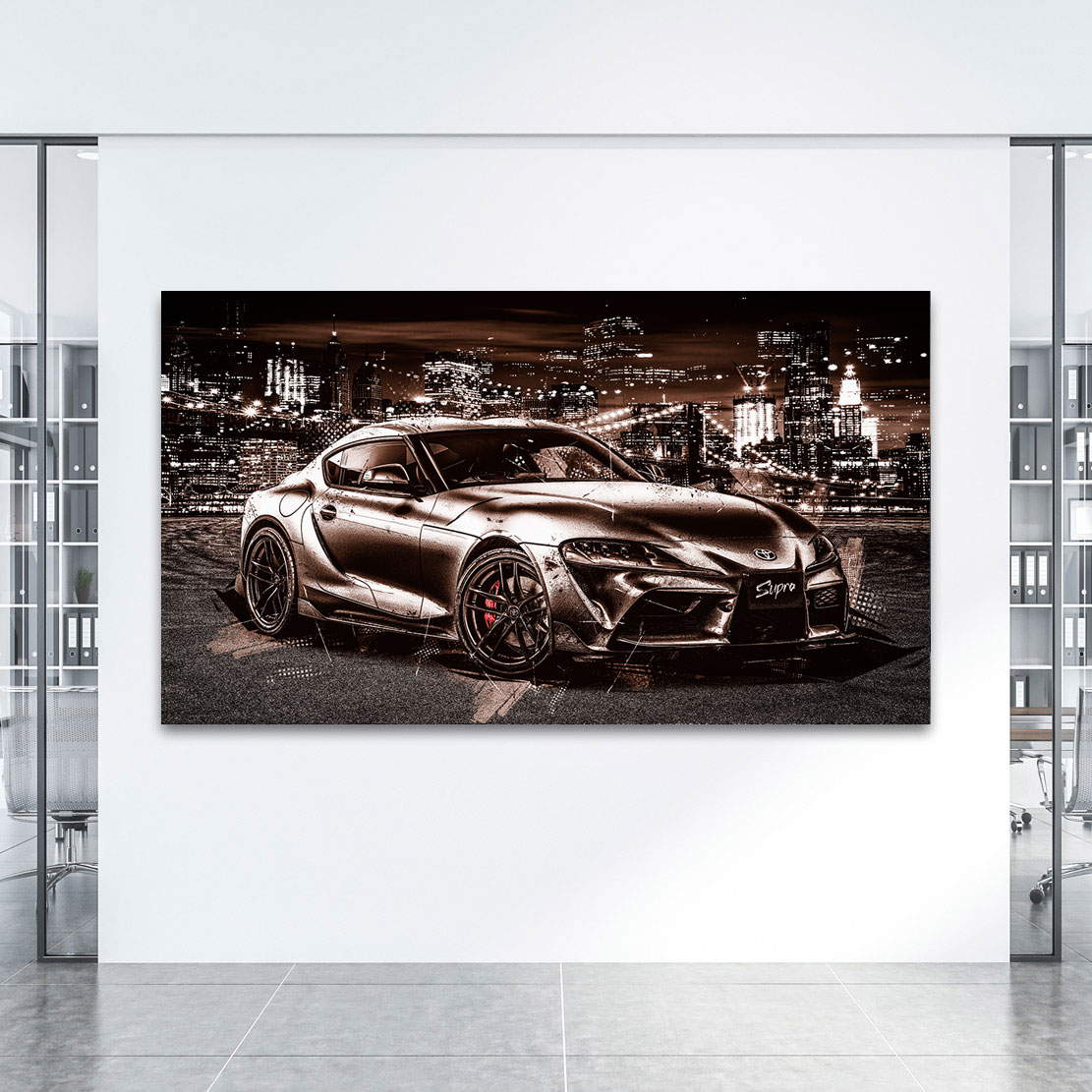 Auto Wandbild Leinwandbild Toyota Supra Vintage Style