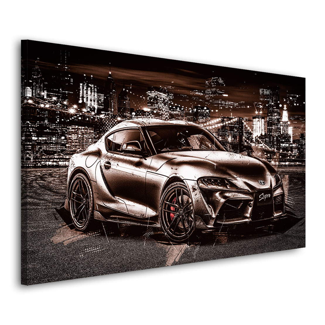 Auto Wandbild Leinwandbild Toyota Supra Vintage Style