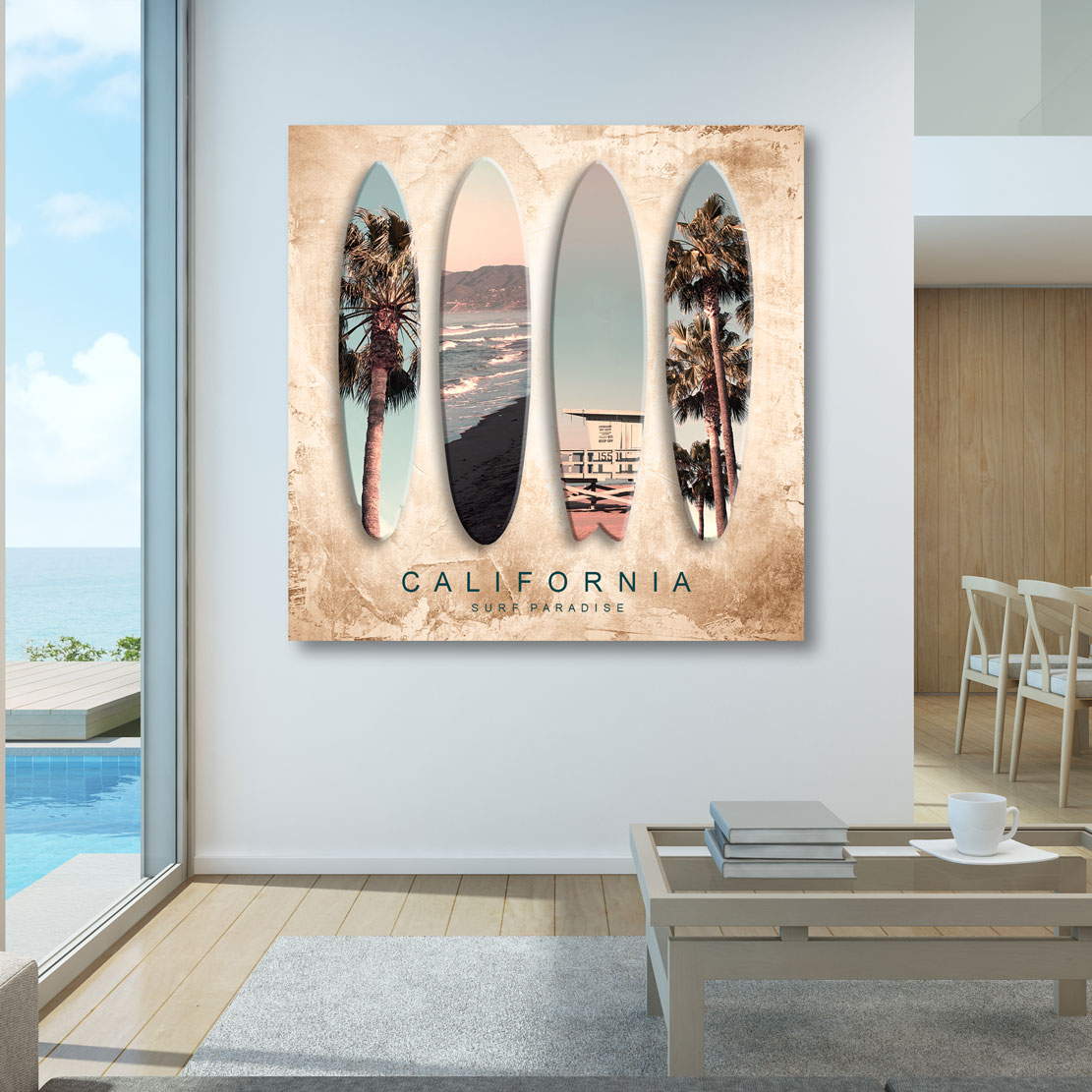 Wandbild Leinwandbild California Surfing