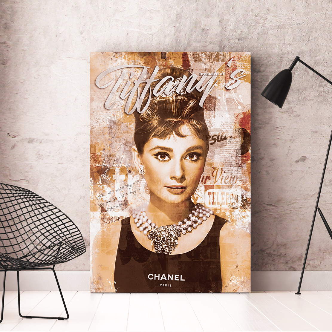 Wandbild Audrey Hepburn Tiffany Vintage