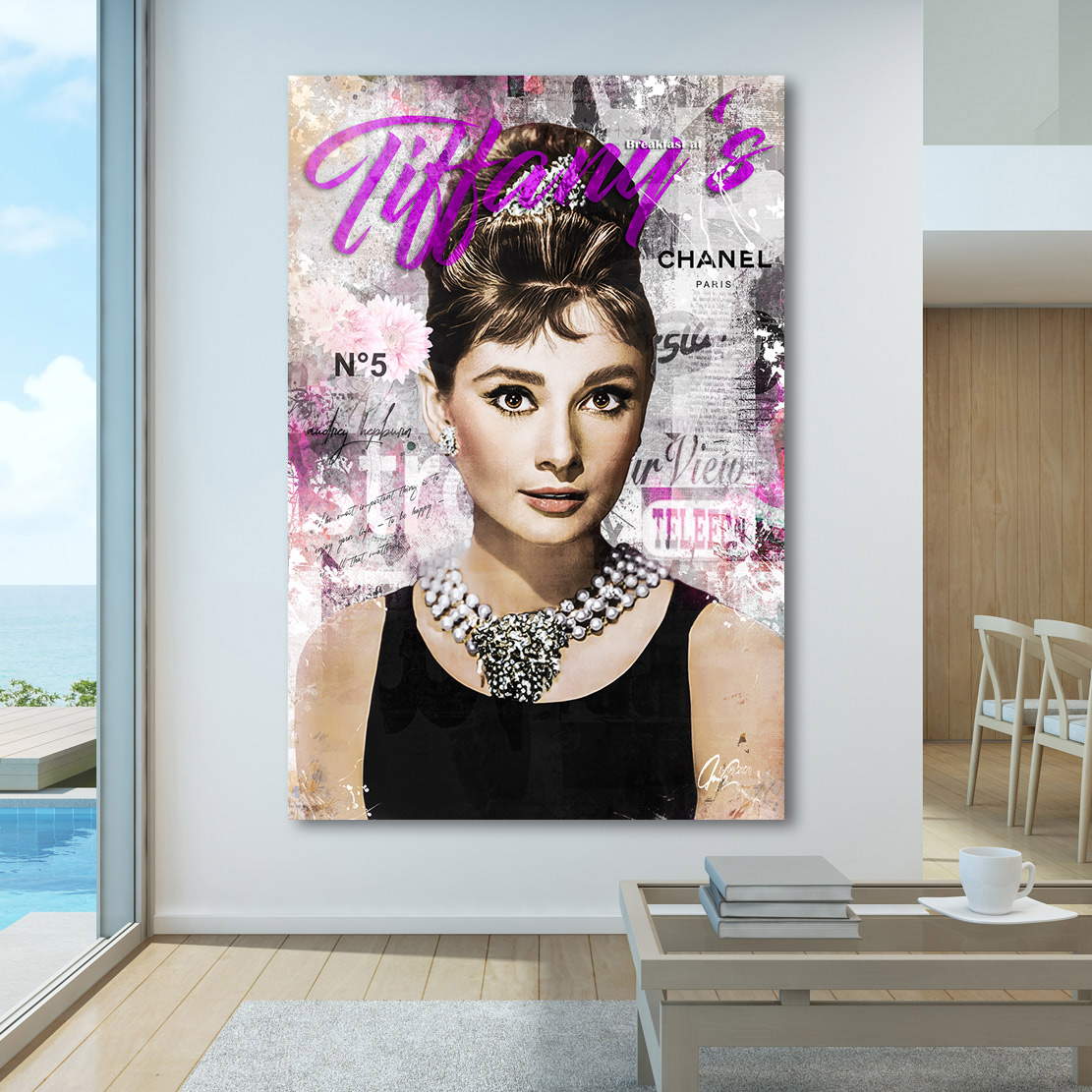 Wandbild Audrey Hepburn Tiffany