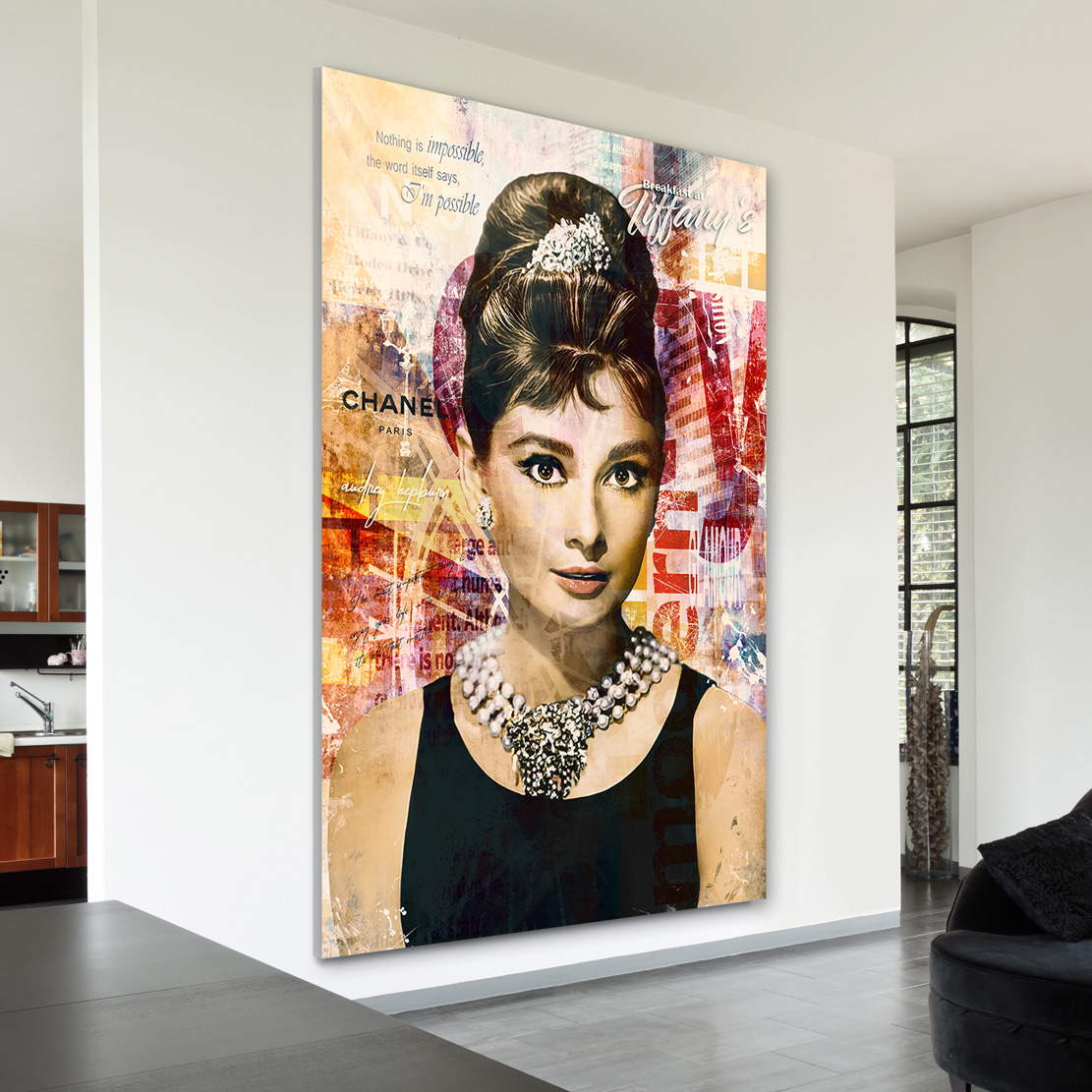 Wandbild Leinwandbild Audrey Hepburn Pop Art Color